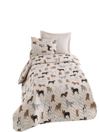 L'essentiel linge de maison Havhav - Cream - Juego de colcha acolchada individual
